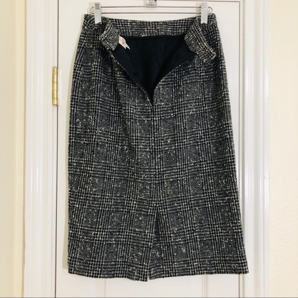 Neiman Marcus | Checkers Tweed Pencil Skirt Sz 4 - Picture 3 of 4